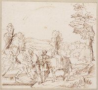 D 002
<br/>
Vlucht naar Egypte
<br/>
<em>Domenichino (1581-1641) - kopie naar</em>